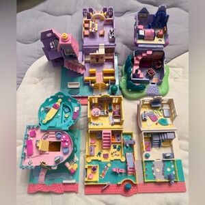 Blue Bird Purple, Pink & Teal Foldable Doll Playset Collection